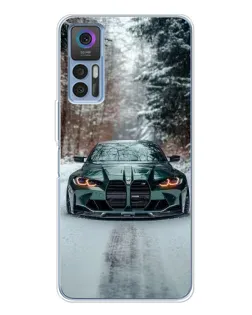 Чехол для TCL K23 с картинкой «BMW в зимнем лесу»