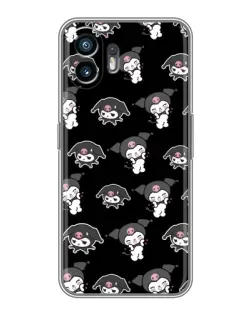 Чехол для TCL K70 с картинкой «Черный паттерн Kuromi»