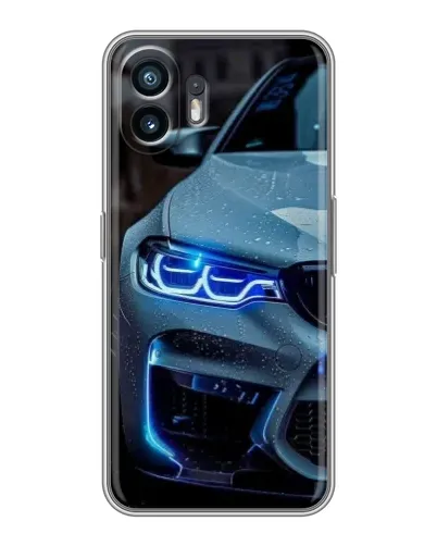 Чехол для TCL K70 с картинкой «Взгляд BMW с синими фарами»