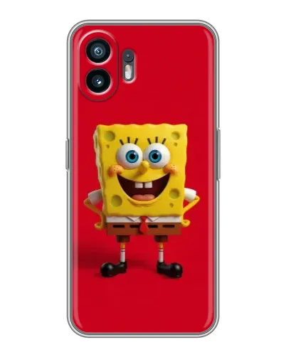 Чехол для TCL K70 с картинкой «Спанч Боб на красном»