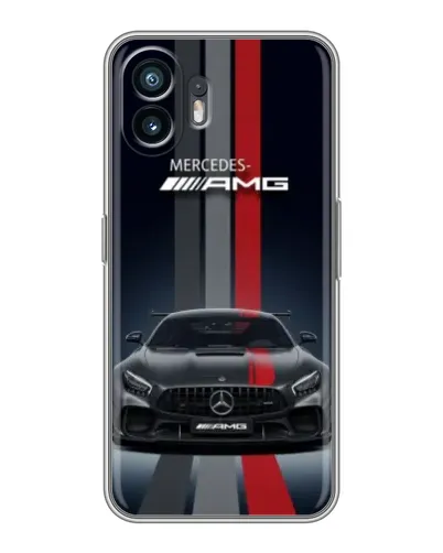 Чехол для TCL K70 с картинкой «Mercedes — белый карбон»