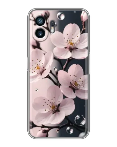 Чехол для TCL K70 с картинкой «Нежная сакура и капли» Чехол для TCL K70 с картинкой «Нежная сакура и капли»