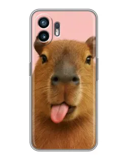 Чехол для TCL K70 с картинкой «Капибара с языком»