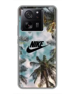 Чехол для TCL P80 Ultra с картинкой «Тропический принт Nike»