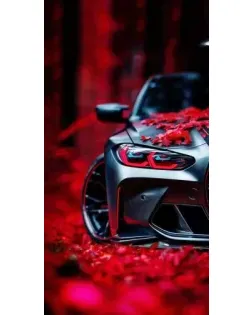 Чехол для TCL с картинкой «Спортивная BMW и цветы»