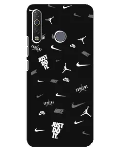 Чохол для TECNO Camon 12 Air CC6 з картинкою «Nike Black Pattern» Чохол для TECNO Camon 12 Air CC6 з картинкою «Nike Black Pattern»