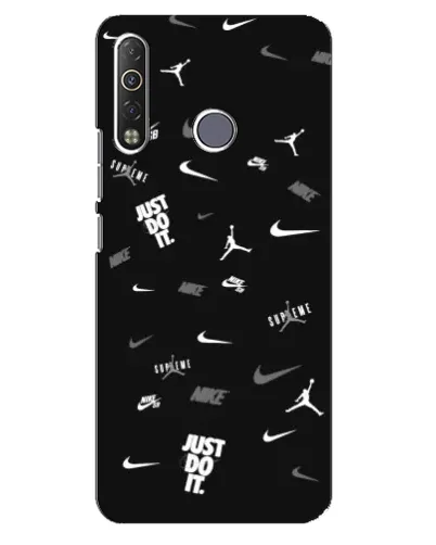 Чохол для TECNO Camon 12 Air CC6 з картинкою «Nike Black Pattern»