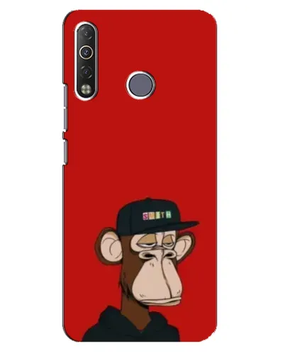 Чехол для TECNO Camon 12 Air CC6 с картинкой «Bored Ape — красный фон»