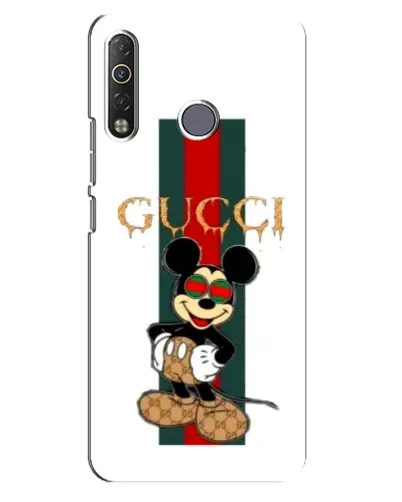 Чехол для TECNO Camon 12 Air CC6 с картинкой «Микки Маус Gucci — полосы»