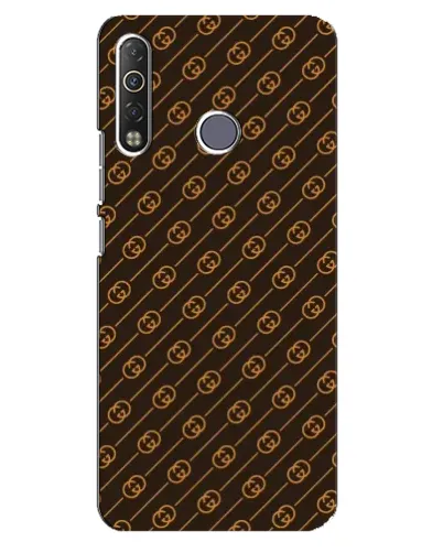 Чехол для TECNO Camon 12 Air CC6 с картинкой «Gucci — золотые диагонали»