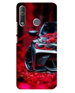 Чехол для TECNO Camon 12 Air CC6 с картинкой «Спортивная BMW и цветы»