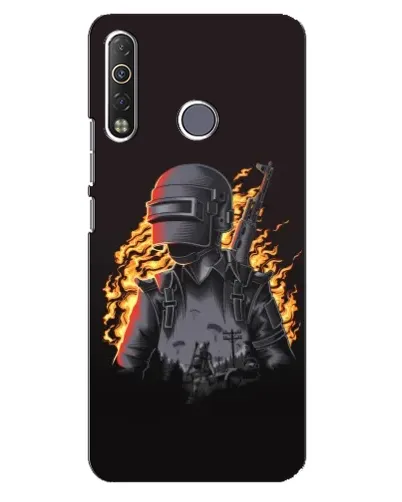Чехол для TECNO Camon 12 Air CC6 с картинкой «PUBG — огненный силуэт»