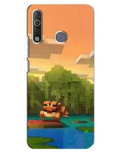 Чохол для TECNO Camon 12 Air CC6 з картинкою «Майнкрафт захід сонця»