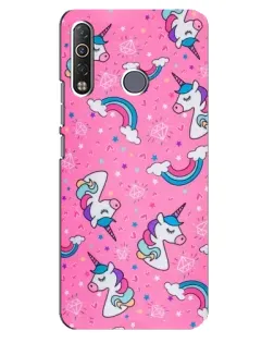 Чехол для TECNO Camon 12 Air CC6 с картинкой «Unicorn паттерн розовый»