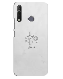 Чехол для TECNO Camon 12 Air CC6 с картинкой «Иоанна 3:16 Крест» Чехол для TECNO Camon 12 Air CC6 с картинкой «Иоанна 3:16 Крест»