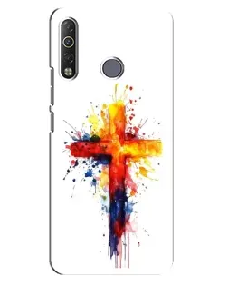 Чехол для TECNO Camon 12 Air CC6 с картинкой «Акварельный крест»
