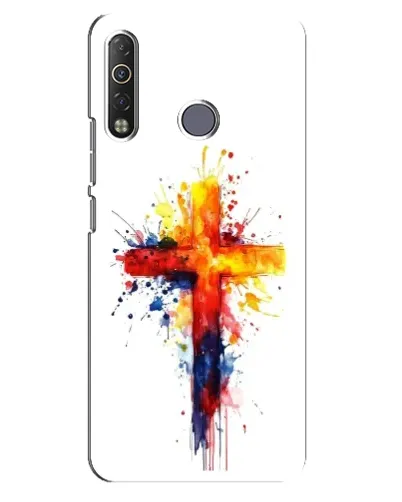 Чехол для TECNO Camon 12 Air CC6 с картинкой «Акварельный крест»