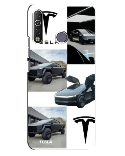 Чехол для TECNO Camon 12 Air CC6 с картинкой «Коллаж Cybertruck Tesla» Чехол для TECNO Camon 12 Air CC6 с картинкой «Коллаж Cybertruck Tesla»