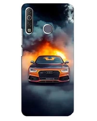 Чехол для TECNO Camon 12 Air CC6 с картинкой «Audi в огненном дыму»