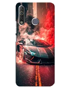 Чохол для TECNO Camon 12 Air CC6 з картинкою «Lamborghini червоний дим» Чохол для TECNO Camon 12 Air CC6 з картинкою «Lamborghini червоний дим»