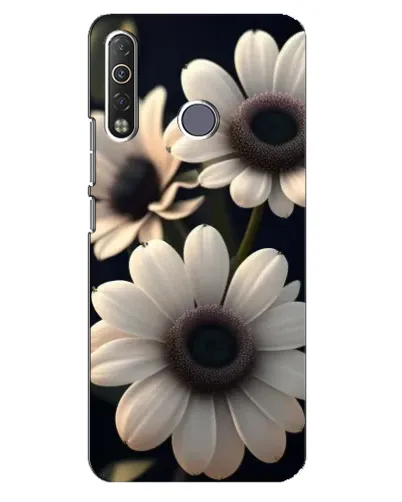 Чехол для TECNO Camon 12 Air CC6 с картинкой «Белые маргаритки макро»