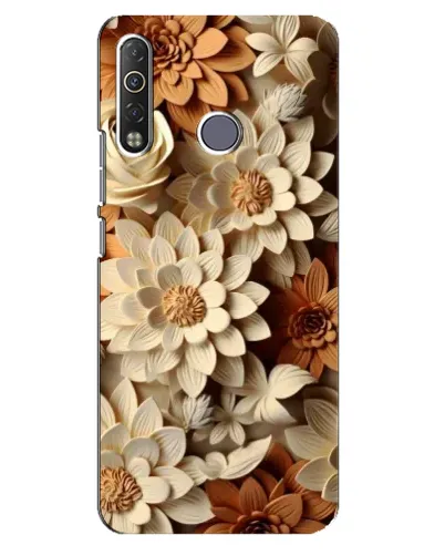 Чехол для TECNO Camon 12 Air CC6 с картинкой «Бежевый флористический декор»