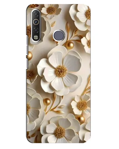 Чехол для TECNO Camon 12 Air CC6 с картинкой «Белие бумажние  цвети»