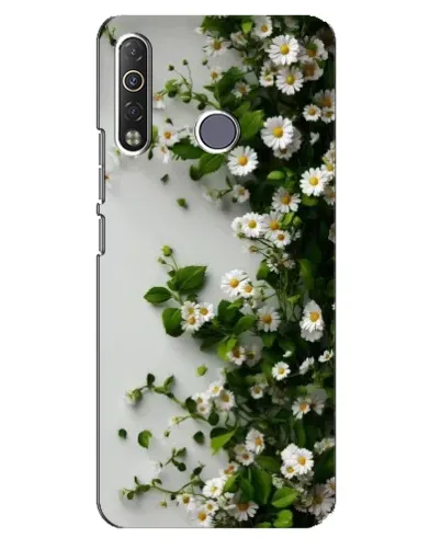 Чехол для TECNO Camon 12 Air CC6 с картинкой «Ветка мелких белых цветов»