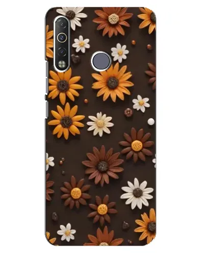 Чехол для TECNO Camon 12 Air CC6 с картинкой «Узор из маленьких подсолнухов»