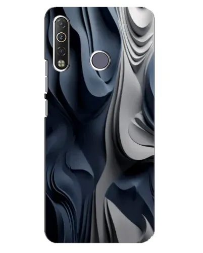 Чехол для TECNO Camon 12 Air CC6 с картинкой «Объемные синие складки»