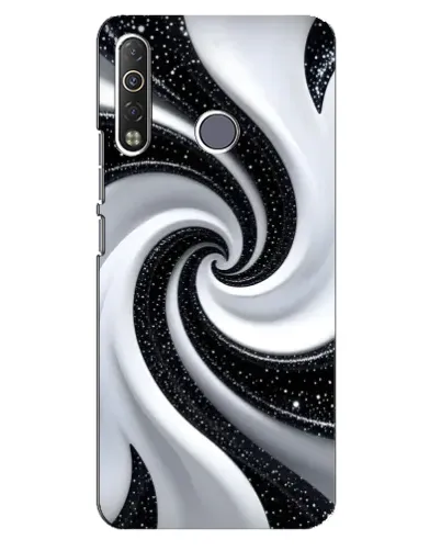 Чехол для TECNO Camon 12 Air CC6 с картинкой «Черно-белая спираль»
