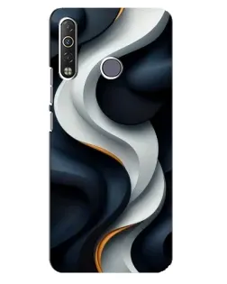 Чехол для TECNO Camon 12 Air CC6 с картинкой «Объемные черно-белые ленты» Чехол для TECNO Camon 12 Air CC6 с картинкой «Объемные черно-белые ленты»