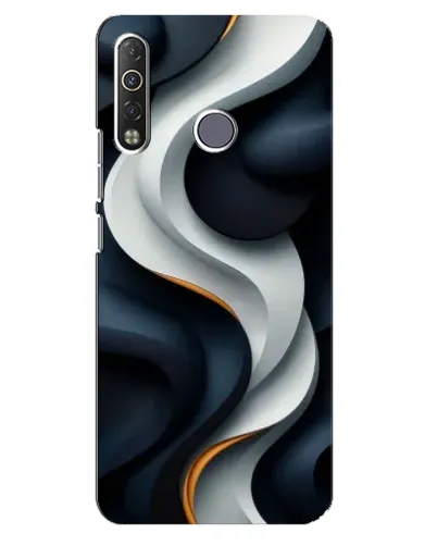 Чехол для TECNO Camon 12 Air CC6 с картинкой «Объемные черно-белые ленты»