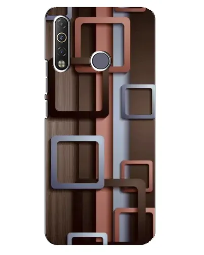 Чехол для TECNO Camon 12 Air CC6 с картинкой «Коричневые объемные квадраты»