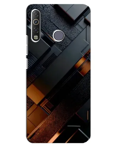 Чехол для TECNO Camon 12 Air CC6 с картинкой «Черные геометрические блоки»