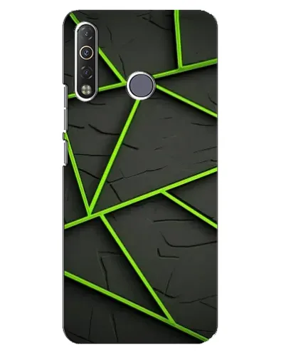 Чехол для TECNO Camon 12 Air CC6 с картинкой «Зеленые геометрические линии»