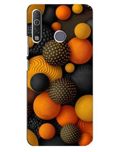 Чехол для TECNO Camon 12 Air CC6 с картинкой «Объемные оранжевые сферы»