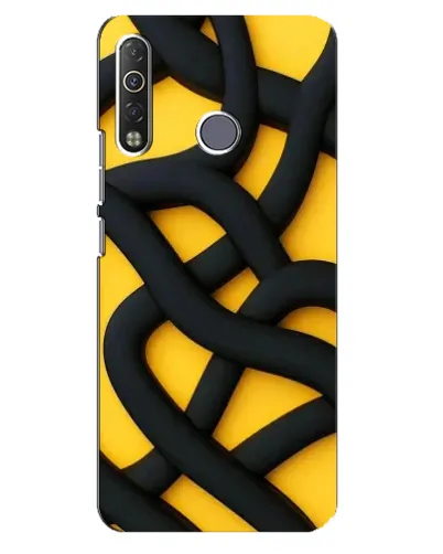 Чехол для TECNO Camon 12 Air CC6 с картинкой «Черное желтое переплетение»