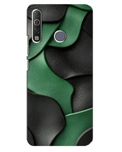 Чехол для TECNO Camon 12 Air CC6 с картинкой «Зеленые кожаные волны»