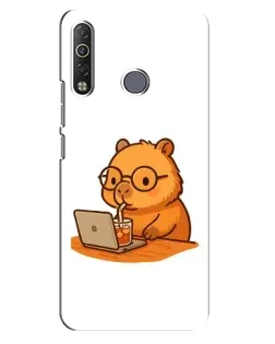 Чохол для TECNO Camon 12 Air CC6 з картинкою «Капібара з ноутбуком» Чохол для TECNO Camon 12 Air CC6 з картинкою «Капібара з ноутбуком»