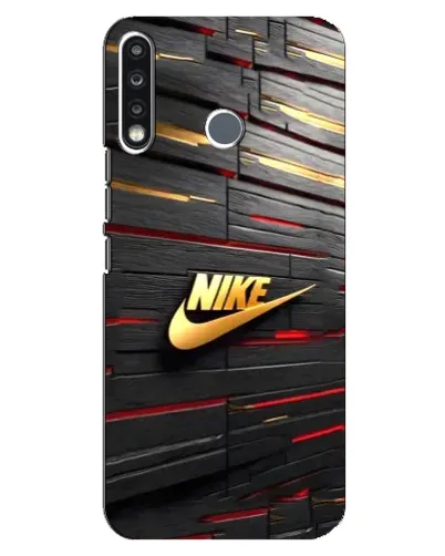 Чехол для TECNO Camon 12 CC7 с картинкой «Золотой Nike на металле»