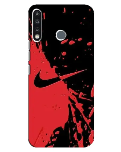 Чехол для TECNO Camon 12 CC7 с картинкой «Красные брызги Nike» Чехол для TECNO Camon 12 CC7 с картинкой «Красные брызги Nike»
