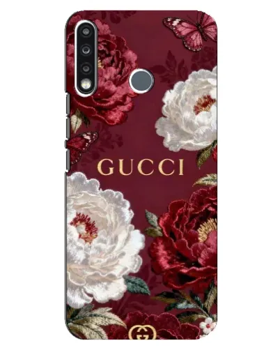 Чехол для TECNO Camon 12 CC7 с картинкой «Gucci — бордовые розы» Чехол для TECNO Camon 12 CC7 с картинкой «Gucci — бордовые розы»