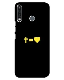 Чехол для TECNO Camon 12 CC7 с картинкой «Сердце и Крест»