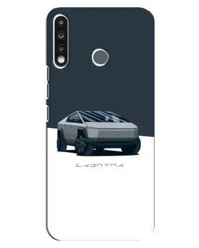 Чехол для TECNO Camon 12 CC7 с картинкой «Серебристый Cybertruck Tesla»