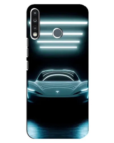 Чехол для TECNO Camon 12 CC7 с картинкой «Tesla в неоне»