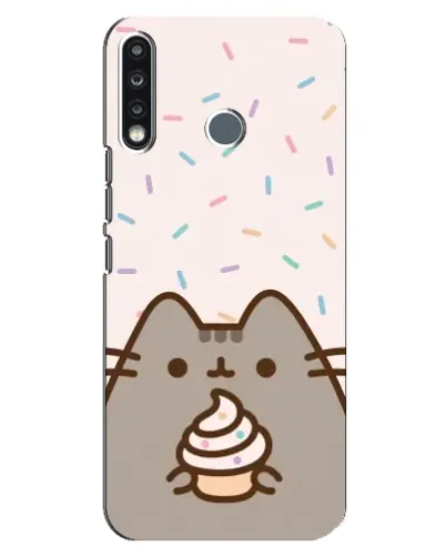 Чехол для TECNO Camon 12 CC7 с картинкой «Пушин с кексом»