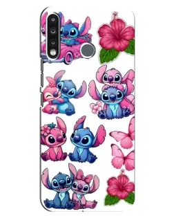 Чехол для TECNO Camon 12 CC7 с картинкой «Стикеры Stitch и Angel» Чехол для TECNO Camon 12 CC7 с картинкой «Стикеры Stitch и Angel»