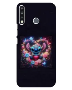 Чехол для TECNO Camon 12 CC7 с картинкой «Stitch в цветах» Чехол для TECNO Camon 12 CC7 с картинкой «Stitch в цветах»