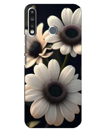 Чехол для TECNO Camon 12 CC7 с картинкой «Белые маргаритки макро»